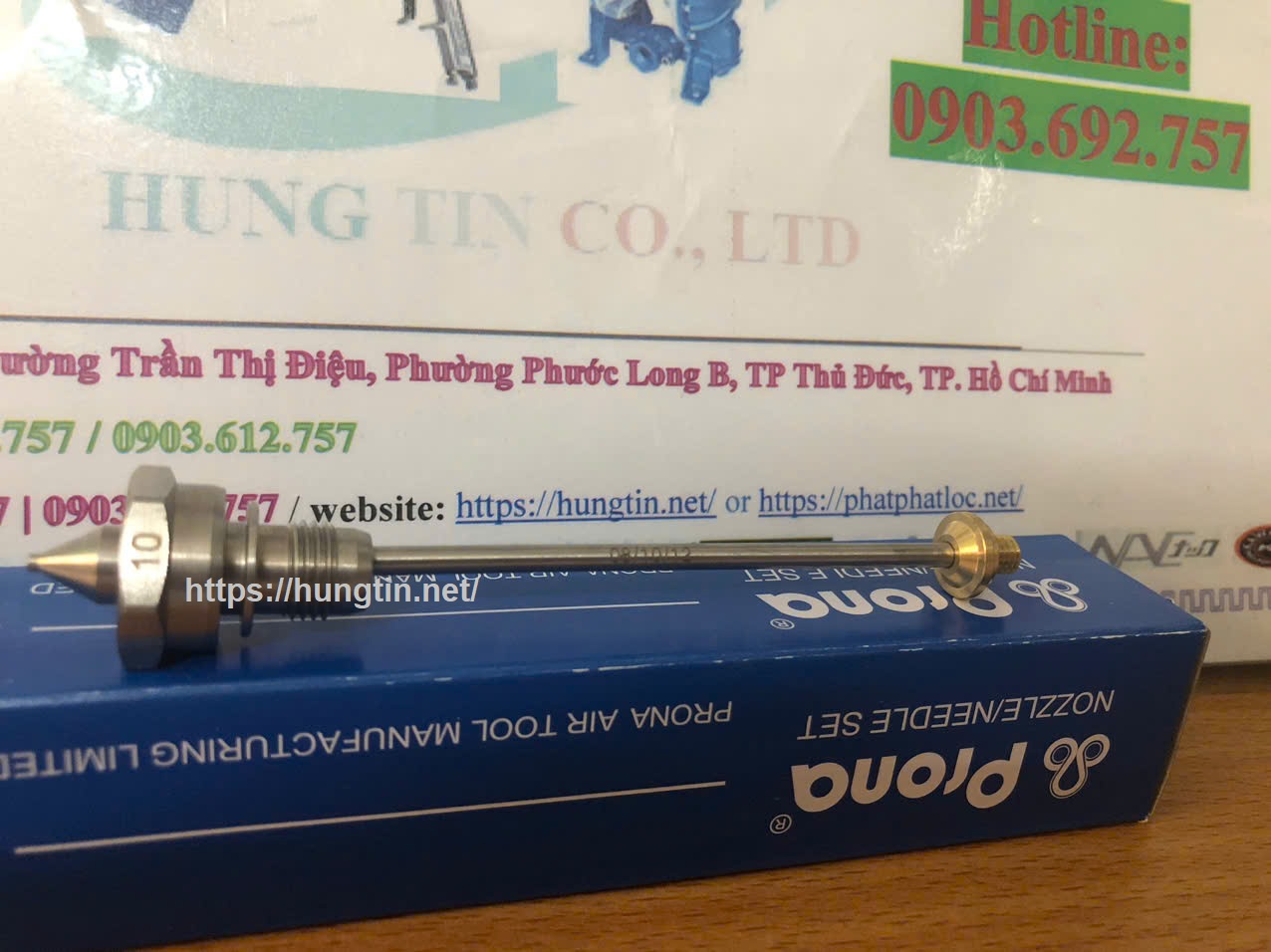 Kim bec 1.0mm súng phun sơn tự động PRONA RA-130 chính hãng
